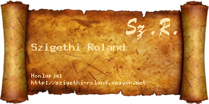 Szigethi Roland névjegykártya