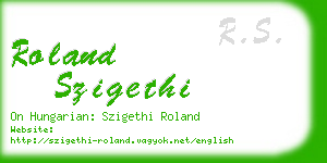 roland szigethi business card